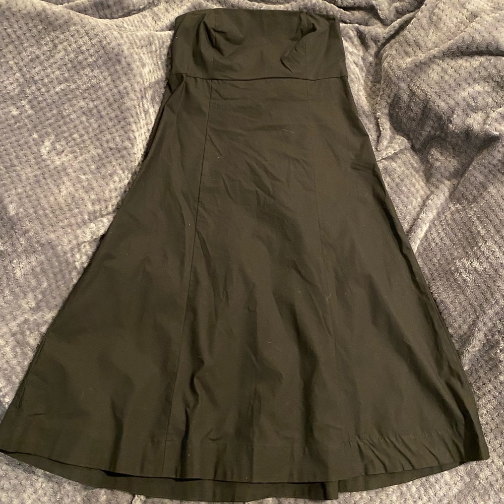 PC worn 1X Gap black cotton strapless dress sz6
